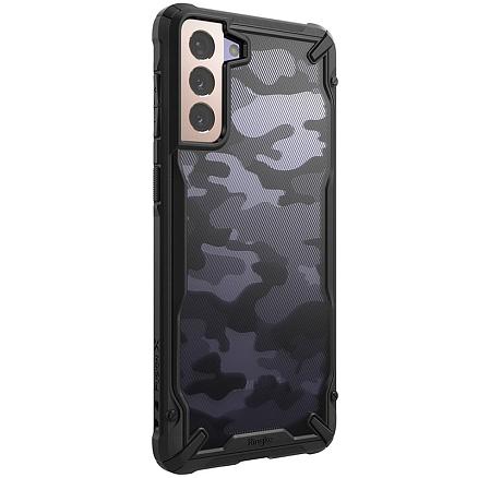 Чехол для Samsung Galaxy S21+ гибридный Ringke Fusion X Design Camo черный