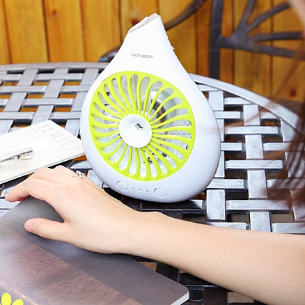 Вентилятор настольный с увлажнителем Rock Space T1 бело-зеленый