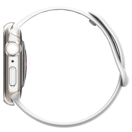 Чехол для Apple Watch 45 мм пластиковый тонкий Spigen Thin Fit прозрачный