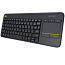 Клавиатура беспроводная для телевизора или ПК Logitech K400 Plus с тачпадом темно-серая