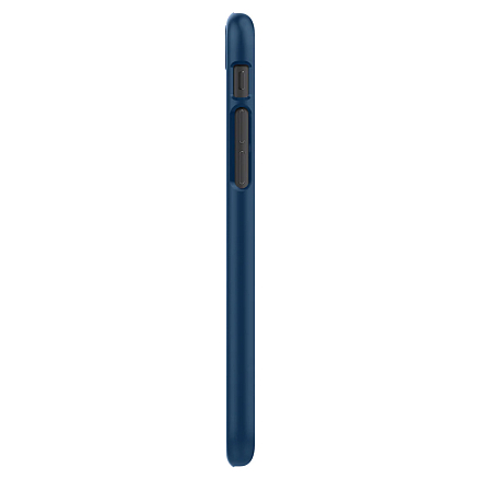 Чехол для iPhone 7, 8, SE 2020, SE 2022 пластиковый тонкий Spigen Thin Fit синий
