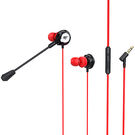 Наушники Havit GE02 вакуумные с микрофоном черно-красные