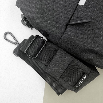 Рюкзак однолямочный WiWU Odyssey Cross Body с отделением для планшета и USB портом черный