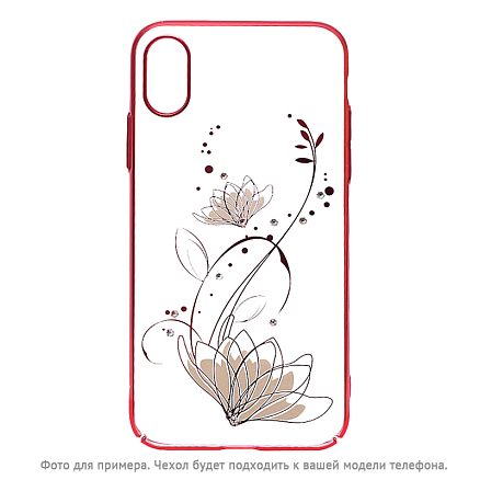 Чехол для iPhone X, XS пластиковый Devia Lotus прозрачно-красный