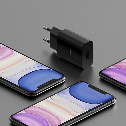 Зарядное устройство сетевое с USB входом 18W 3A Xiaomi ZMI HA612 (быстрая зарядка QC 3.0) черное