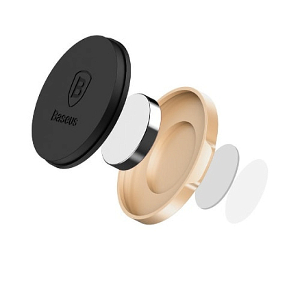 Держатель автомобильный на приборную панель магнитный Baseus Small Ears Flat золотистый
