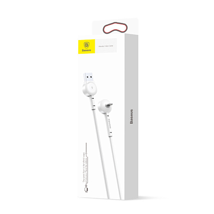 Кабель USB - Lightning для зарядки iPhone 1 м 2.1А с угловым штекером Baseus Maruko белый