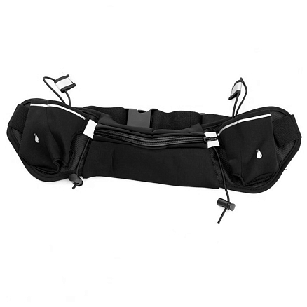 Сумка на пояс спортивная с двумя отделениями для бутылок CASE W1 Double черная