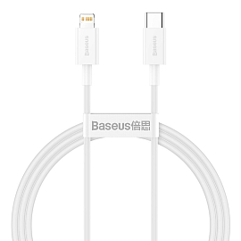 Кабель Type-C - Lightning для зарядки 1 м 20W Baseus Superior CATLYS-A02 (быстрая зарядка PD) белый