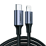 Кабель Type-C - Lightning для зарядки 1,5 м 3А MFi Ugreen US304 (быстрая зарядка PD) черный