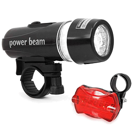 Велофара + велофонарь задний Fang Yu WJ-101 комплект черный