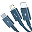 Кабель USB - Lightning, MicroUSB, Type-C 1,5 м 3.5A Baseus Superior синий