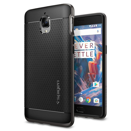 Чехол для OnePlus 3, 3T гибридный Spigen SGP Neo Hybrid черно-серый