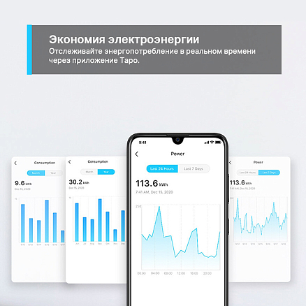 Умная розетка TP-Link Tapo P110 белая
