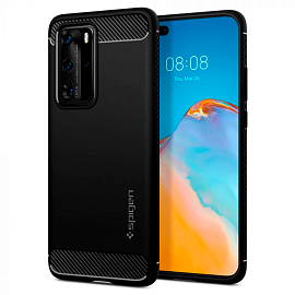 Чехол для Huawei P40 Pro гелевый Spigen SGP Rugged Armor черный