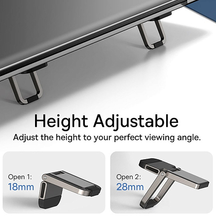 Подставка для ноутбука от 13 до 17,3 дюймов регулируемая Baseus Slim металлическая серая