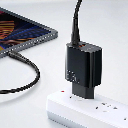 Зарядное устройство сетевое USB и Type-C 33W с кабелем Type-C McDodo CH-0922 (быстрая зарядка PD, QC) черное