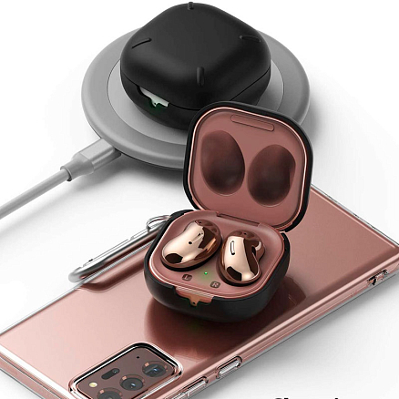 Чехол для наушников Samsung Galaxy Buds Live, Buds Pro пластиковый Ringke Slim X матовый черный