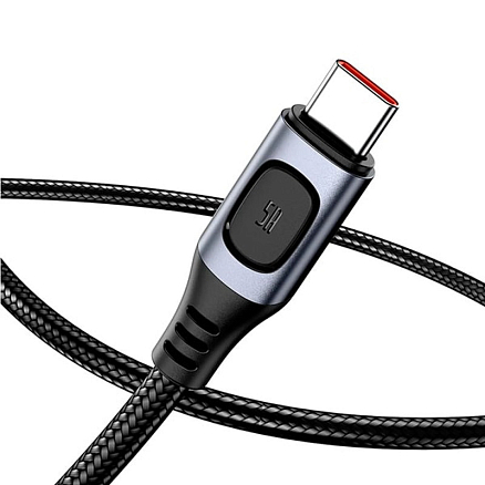 Кабель Type-C - USB для зарядки 1 м 5A плетеный Baseus Flash (быстрая зарядка PD) черно-серый