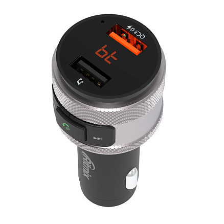 FM модулятор (трансмиттер) автомобильный с громкой связью и USB для зарядки Ritmix FMT-A707