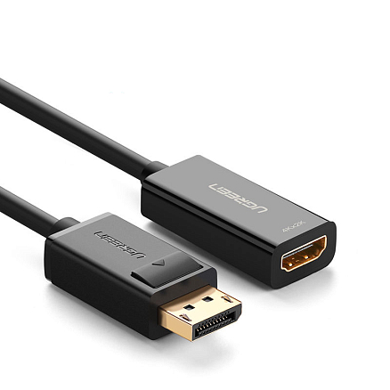 Переходник DisplayPort - HDMI (папа - мама) длина 25 см 4K Ugreen MM137 черный