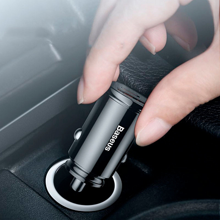 Зарядное устройство автомобильное с USB и Type-C входами 5А 30W Baseus Circular PPS (быстрая зарядка PD 3.0, QC 4.0) черное