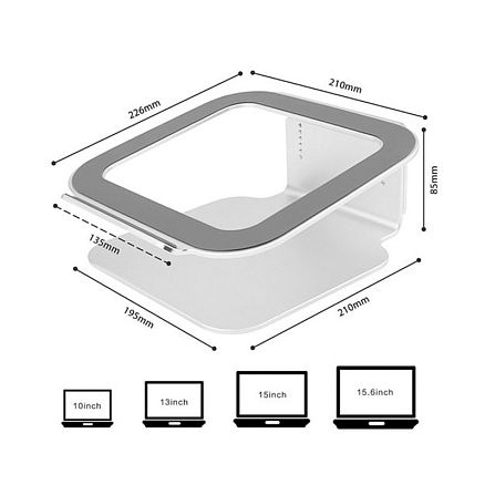 Подставка для ноутбука до 17 дюймов Evolution LS111 металлическая серебристая