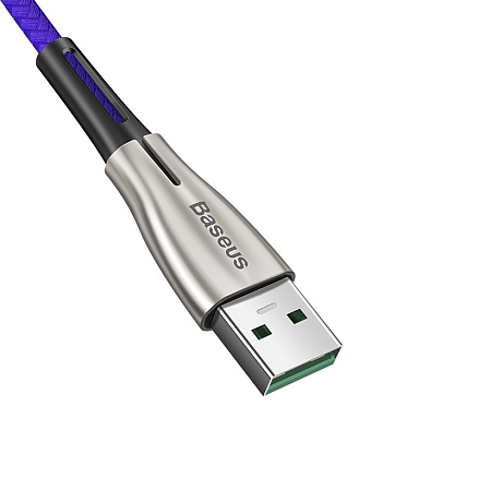 Кабель USB - MicroUSB для зарядки 2 м 4А плетеный Baseus Waterdrop (быстрая зарядка) фиолетовый
