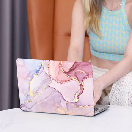 Чехол для Apple MacBook Air 13 M2 2022 пластиковый Tech-Protect SmartShell мраморный