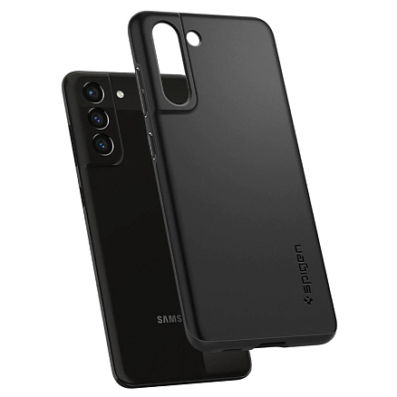 Чехол для Samsung Galaxy S21 FE пластиковый тонкий Spigen Thin Fit черный
