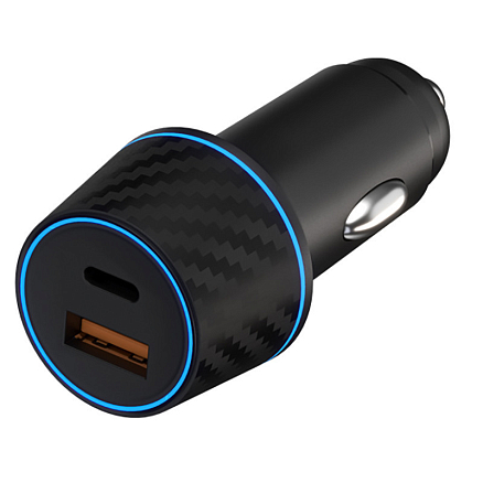 Зарядное устройство автомобильное с USB и Type-C входами 6А 48W Maxvi CCM-MS604PD (быстрая зарядка QC 3.0, PD 3.0) черное