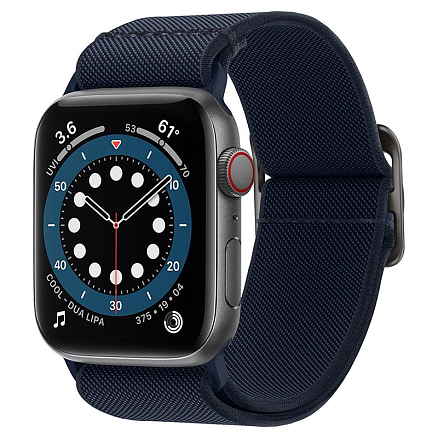 Ремешок-браслет для Apple Watch 38, 40 и 41 мм текстильный Spigen Fit Lite синий