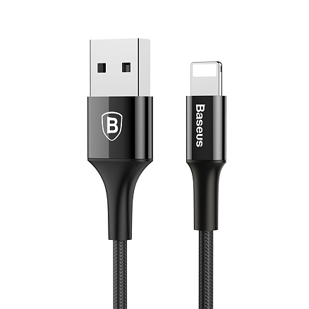 Кабель USB - Lightning для зарядки iPhone 1 м 2А плетеный Baseus Shining черный