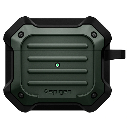 Чехол для наушников AirPods 3 силиконовый с карабином Spigen Tough Armor хаки