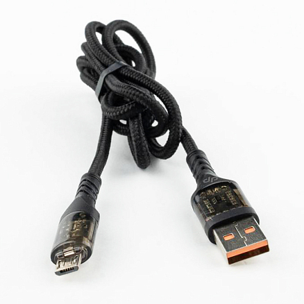 Кабель USB - MicroUSB для зарядки 1 м 3A плетеный Digitalpart MC-350T черный