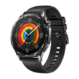 Умные часы Huawei Watch GT 5 46 мм с силиконовым ремешком черные