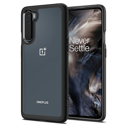 Чехол для OnePlus Nord гибридный Spigen SGP Ultra Hybrid прозрачно-черный матовый