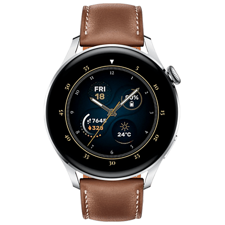 Умные часы Huawei Watch 3 GLL-AL04 с кожаным ремешком коричневые