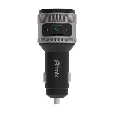 FM модулятор (трансмиттер) автомобильный с громкой связью и USB для зарядки Ritmix FMT-A707