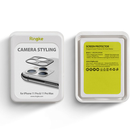 Защитная крышка на камеру iPhone 11 Pro Ringke Camera Styling серебристая