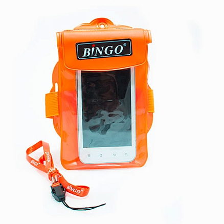 Водонепроницаемый чехол для телефона Bingo WP0610 L размер 14х9 см оранжевый