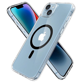 Чехол для iPhone 14 гибридный Spigen Ultra Hybrid MagSafe прозрачно-черный