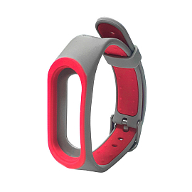 Сменный браслет для Xiaomi Mi Band 3 и Mi Band 4 силиконовый Nova Weaving серо-розовый