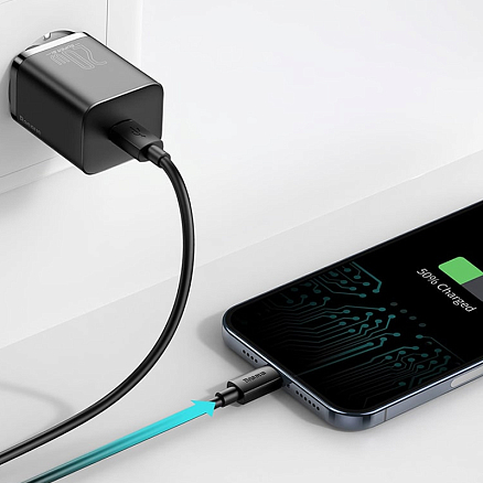 Зарядное устройство сетевое с Type-C входом 3А 20W Baseus Super Si CCSUP-B01 (быстрая зарядка PD) черное