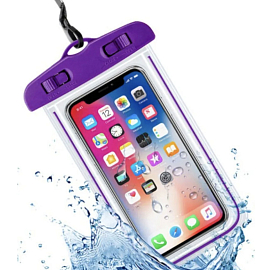 Водонепроницаемый чехол для телефона до 7,2 дюйма фиолетовый