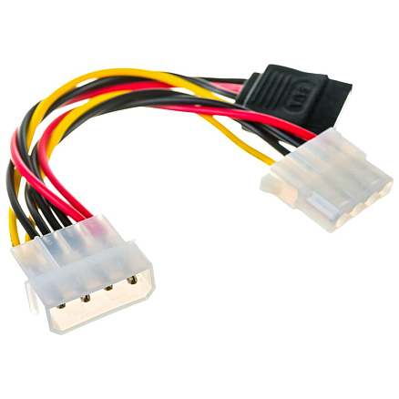 Кабель Molex 4 pin - Molex 4 pin, SATA 15 pin для подключения жестких дисков длина 15 см Cablexpert CC-SATA-PSY2
