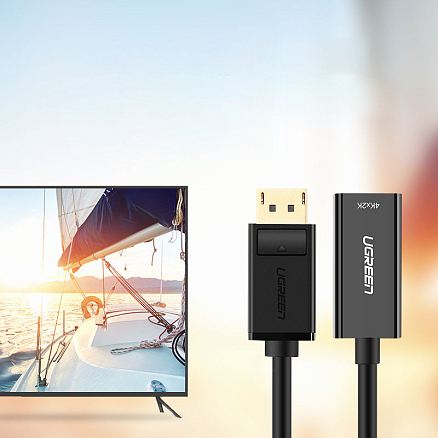Переходник DisplayPort - HDMI (папа - мама) длина 25 см 4K Ugreen MM137 черный