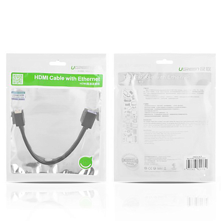 Кабель MiniHDMI - HDMI (папа - мама) длина 22 см версия 2.0 Ugreen 20137 черный