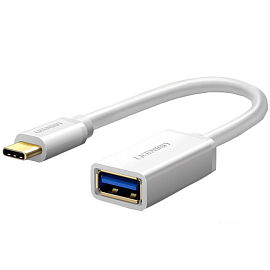 Переходник Type-C - USB 3.0 хост OTG длина 12 см Ugreen US154 белый