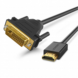 Кабель DVI-D - HDMI (папа - папа) длина 2 м Ugreen HD106 черный